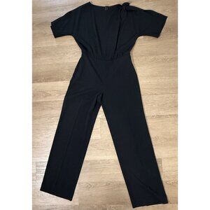 St. John Black Wide-Leg Jumpsuit With Bow Detail Party Cocktail Wedding